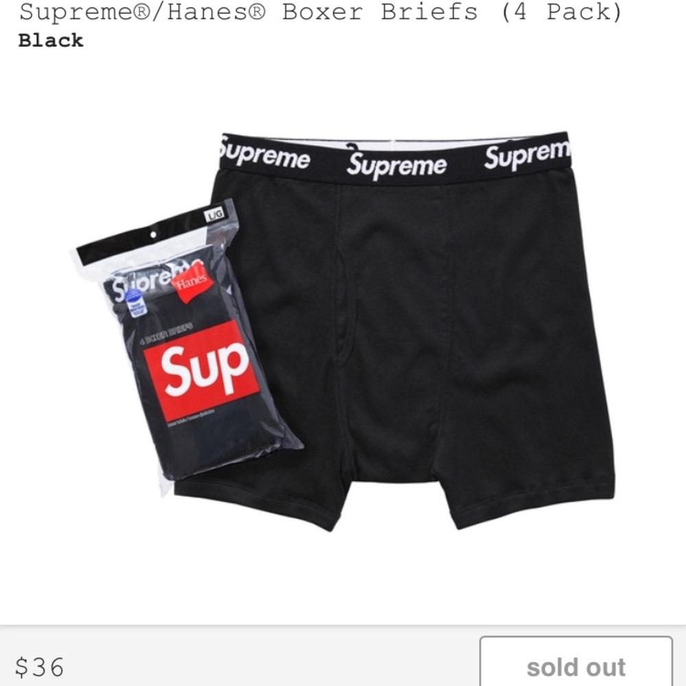 Supreme 4 pack deadstock black boxers
